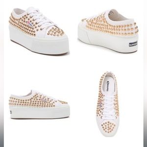 White Superga sneakers worn once